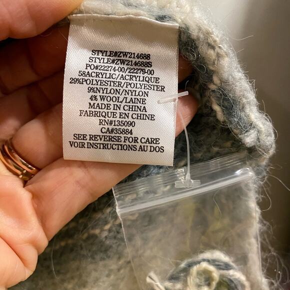 Z SUPPLY Dusty Indigo Striped Autumn V Neck Sweater Sz M - Picture 6 of 13